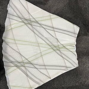 Calvin Klein Cream and Green A-Line Skirt